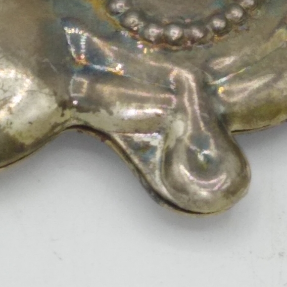 Rocking Horse Silver tone Christmas Tree Ornament Victorian Style Vintage - Picture 8 of 11